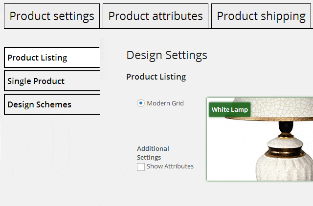 Product Catalog Design Archive Settings