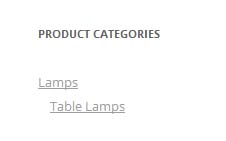 hierarchical product categories list