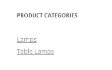 product categories list