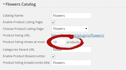 Product Catalog Listing Limit