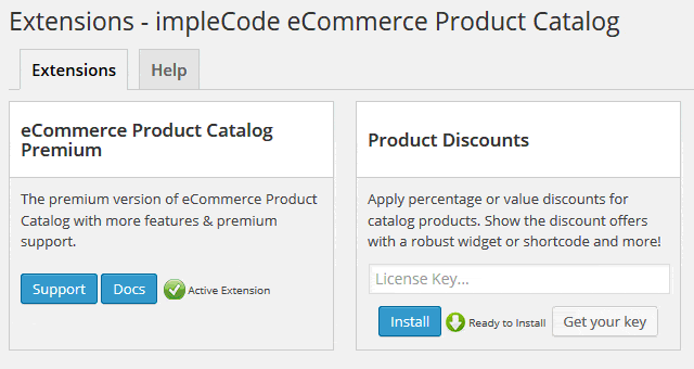 Product Catalog Extensions Installer