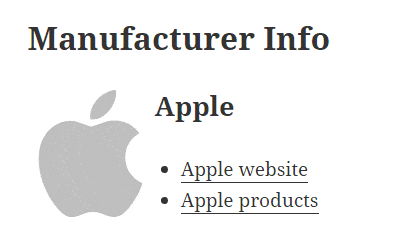 Manufacturers on Product Page