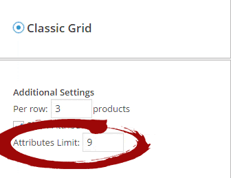 Attributes Limit on Product Listing