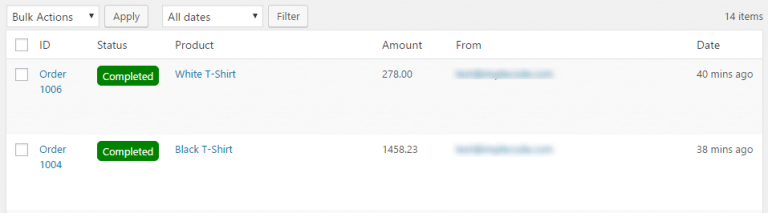 Admin Orders Screen • eCommerce Product Catalog • impleCode