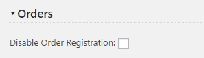 Disable Order Registration