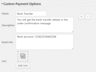 Custom Payment Options • Shopping Cart PRO • impleCode