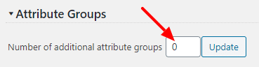 Attribute groups number settings
