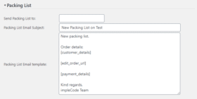 Packing List • Shopping Cart PRO • impleCode