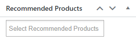 Recommended products box on edit screen