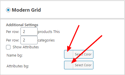 Modern Grid Customization settings screenshot