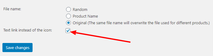 PDF text link checkbox in settings