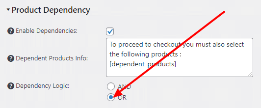 Product Dependency Logic