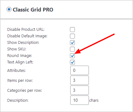 Round image for classic grid