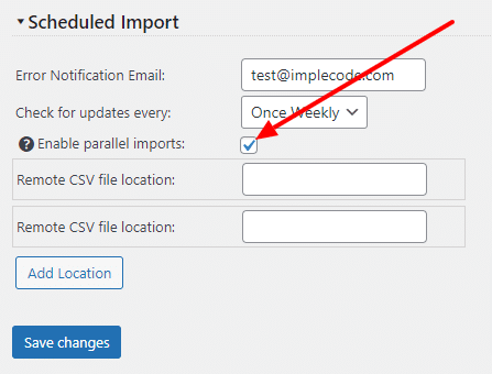 Scheduled parallel CSV import