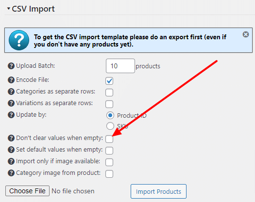 Don't clear the attribute value when empty CSV value provided