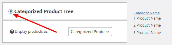 Categorized Product Tree