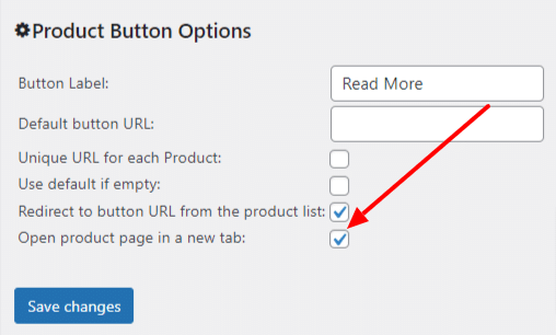 Open product page in a new tab