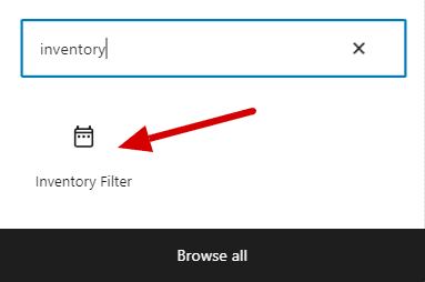 Inventory filter widget addition