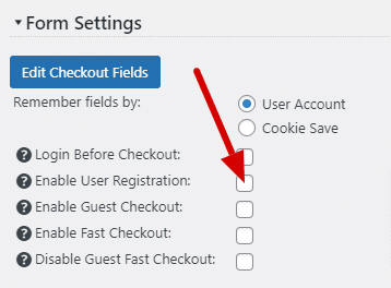 Enable user registration in quote cart