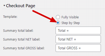 step by step checkout enable