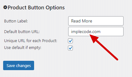 Default affiliate button URL